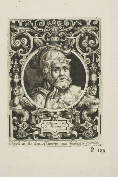 Hektor z Troi, płyta pierwsza z The Nine Worthies autorstwa Nicolaes de Bruyn