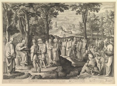 Głoszenie Jana Chrzciciela na pustyni 1527-28 autorstwa Nicolaes de Bruyn