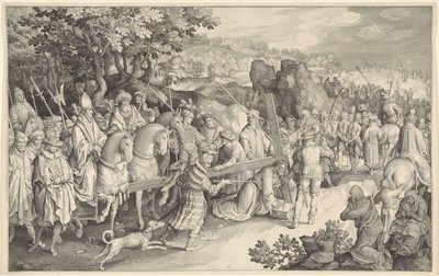 Niesienie krzyża autorstwa Nicolaes de Bruyn