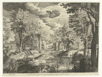 Krajobraz z Hagar i Ismaelem autorstwa Nicolaes de Bruyn
