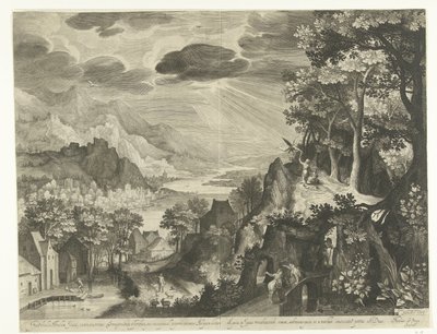 Krajobraz z ofiarą Abrahama autorstwa Nicolaes de Bruyn