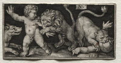 Lwy atakują dzieci autorstwa Nicolaes de Bruyn