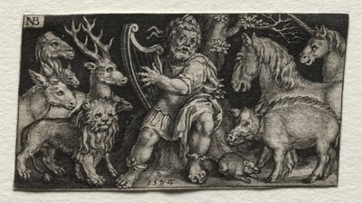 Orfeusz oczarowuje zwierzęta autorstwa Nicolaes de Bruyn