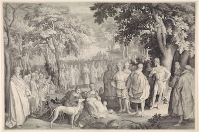 Głoszenie Jana Chrzciciela autorstwa Nicolaes de Bruyn