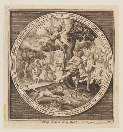 Wygnanie, od stworzenia do wygnania z raju autorstwa Nicolaes de Bruyn
