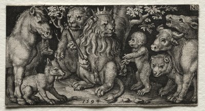 Król zwierząt autorstwa Nicolaes de Bruyn