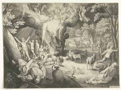 Zwiastowanie pasterzom autorstwa Nicolaes de Bruyn