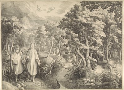 Kuszenie Chrystusa na pustyni autorstwa Nicolaes de Bruyn