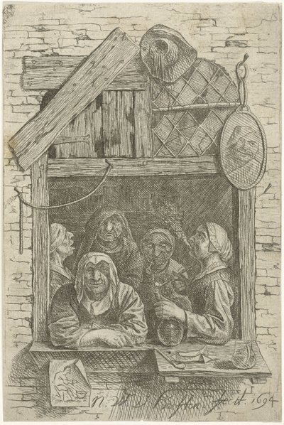 Pięć kobiet w oknie autorstwa Nicolaes van Haeften