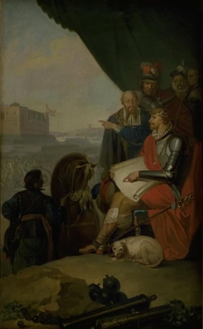 Frederik II buduje zamek Kronborg w Elsinore autorstwa Nicolai Abildgaard