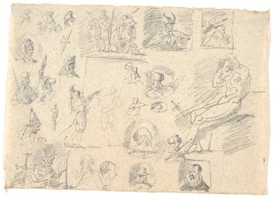 Luźne szkice portretów autorstwa Nicolai Abildgaard
