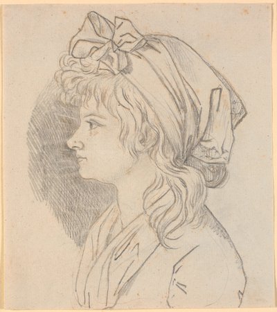 Portret profilowy drugiej żony malarza Juliane Marie Abildgaard z domu Ottesen. Przygotowanie do portretu w Muzeum Frederiksborg autorstwa Nicolai Abildgaard