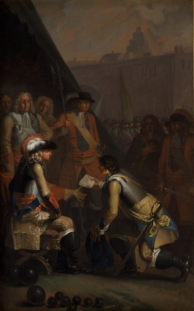 Magnus Stenbock poddaje twierdzę Tønning Fryderykowi IV w 1714, 1785. autorstwa Nicolai Abraham Abildgaard