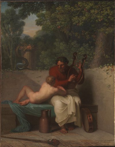 Grecki poeta Anakreon i Batyl, 1808. autorstwa Nicolai Abraham Abildgaard