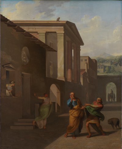 Położna żegnająca dziewczynę z Andros autorstwa Nicolai Abraham Abildgaard