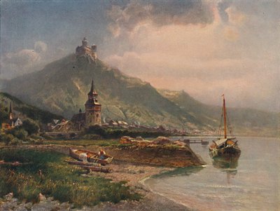 Braubach und die Marksburg, Braubach i zamek Marksburg, 1923. autorstwa Nicolai Astudin