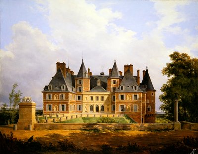 Widok na francuski zamek autorstwa Nicolas Alexandre Barbier