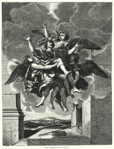 Wniebowstąpienie św. Pawła (rycina) autorstwa Nicolas (after) Poussin