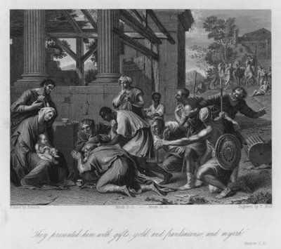 Ofiara mędrców, Mateusz II autorstwa Nicolas (after) Poussin