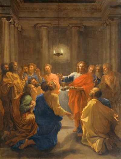 Jezus Chrystus ustanawiający Eucharystię ... autorstwa Nicolas (attr.to) Poussin