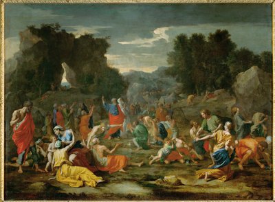 Les Israelites recuillant la manne dans le desert - Izraelici zbierający mannę na pustyni ... autorstwa Nicolas (attr.to) Poussin