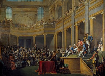 Konsulat Republiki Cisalpińskiej zebrany w komisjach w Lyonie, 1808 r. autorstwa Nicolas Andre Monsiau