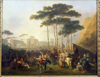 Village Dance Painting autorstwa Nicolasa Taunay (1755-1830) XIX w. Reims, Musee des Beaux Arts autorstwa Nicolas Antoine Taunay