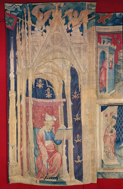 Czytelnik, z Apokalipsy Gobelinu gniewów, 1373-87 (gobelin) autorstwa Nicolas Bataille
