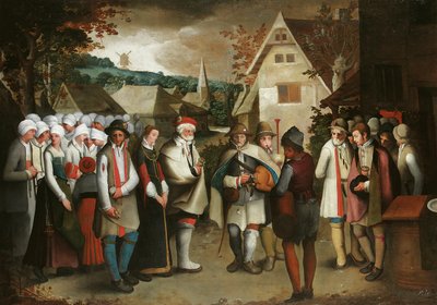 Ślubna procesja przez miasto autorstwa Nicolas Baullery
