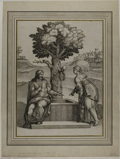 Chrystus i Niewiasta Samarii autorstwa Nicolas Beatrizet
