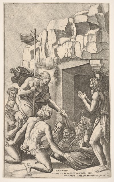 Chrystus w Limbo, według Rafaela, 1541. autorstwa Nicolas Beatrizet