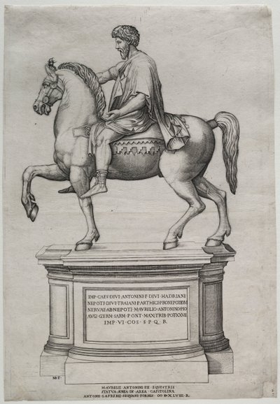 Posąg konny Marka Aureliusza, 1548. autorstwa Nicolas Beatrizet
