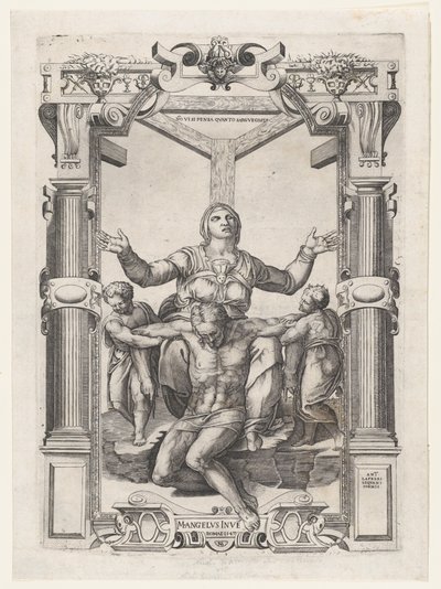 Pieta z Aniołami przed Krzyżem, 1547., 1547. autorstwa Nicolas Beatrizet