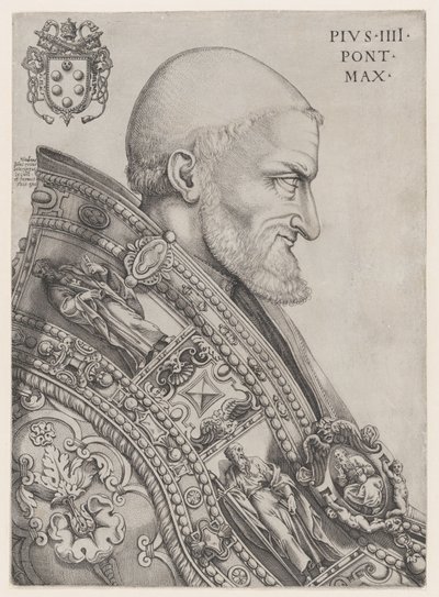 Portret papieża Piusa IV, połowa XVI w., połowa XVI w. autorstwa Nicolas Beatrizet