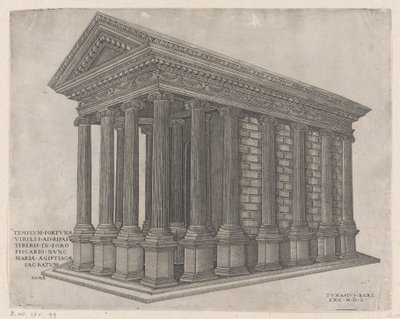 Świątynia Fortuny, Rzym, 1550., 1550. autorstwa Nicolas Beatrizet