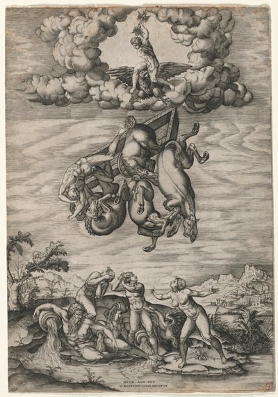 Upadek Faetona, c. 1545. autorstwa Nicolas Beatrizet