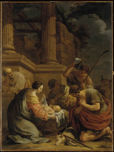 Adoracja pasterzy autorstwa Nicolas Chaperon