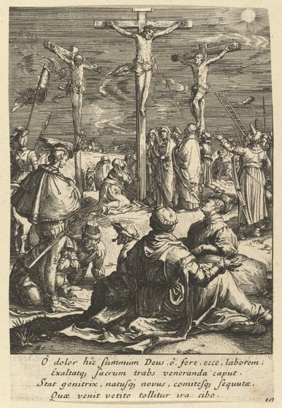 Chrystus na krzyżu, z Męki Pańskiej, połowa XVII wieku. autorstwa Nicolas Cochin