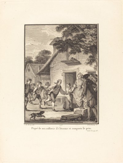 Ukąszony moją kpiną, walczy i wygrywa nagrodę autorstwa Nicolas Delaunay after Jean Michel Moreau