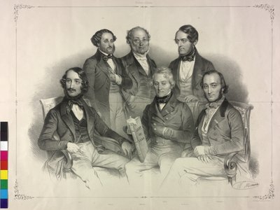 Tableau z wizerunkami słynnego skrzypka Henryka Wilhelma Ernsta (litografia) autorstwa Nicolas Eustache Maurin
