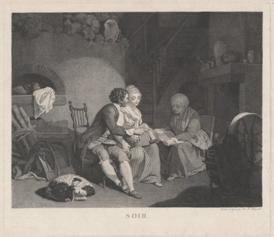 Wieczór Soir, lata 80. XVIII wieku. autorstwa Nicolas Francois Regnault