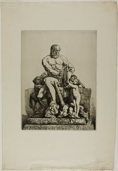Herkules, płyta pierwsza z Twelve Etchings Chifflarta autorstwa Nicolas François Chifflart