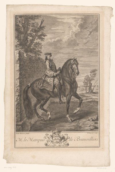 Portret konny Paula de Beauvilliers M. le Marquis de Beauvilliers (tytuł na obiekcie) autorstwa Nicolas Gabriel Dupuis