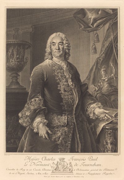 Charles Francois Paul Le Normant de Tournehem autorstwa Nicolas Gabriel Dupuis after Louis Tocqué