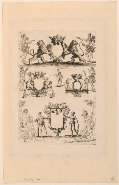 Projekt herbu z "Livre de Cartouches" autorstwa Nicolas Guerard