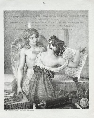Geniusz litografii, 1819. autorstwa Nicolas Henri Jacob
