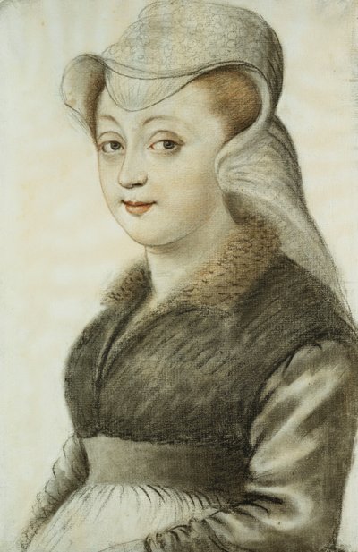 Portret młodej kobiety, połowa długości, zwrócona w lewo autorstwa Nicolas Lagneau or Lanneau