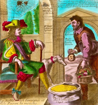 Trzeci podatek od nieruchomości: „Pająk i mucha” lub „Szlachcic i chłop” autorstwa Nicolas and Lagniet Jacques Guerard