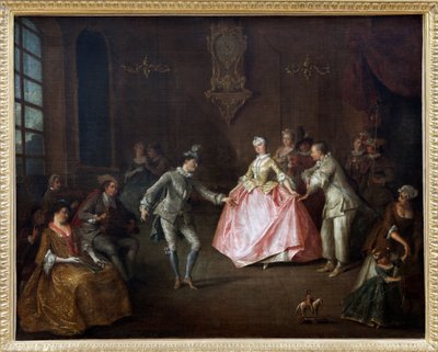 Przed balem kostiumowym, Obraz olejny na płótnie Nicolasa Lancreta (1690-1743). Fotografia, KIM Youngtae, Nantes, Musee des Beaux Arts de Nantes. autorstwa Nicolas Lancret