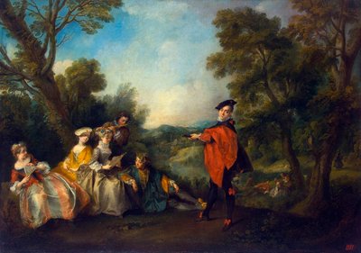 Koncert w parku”, 1720-1743. autorstwa Nicolas Lancret